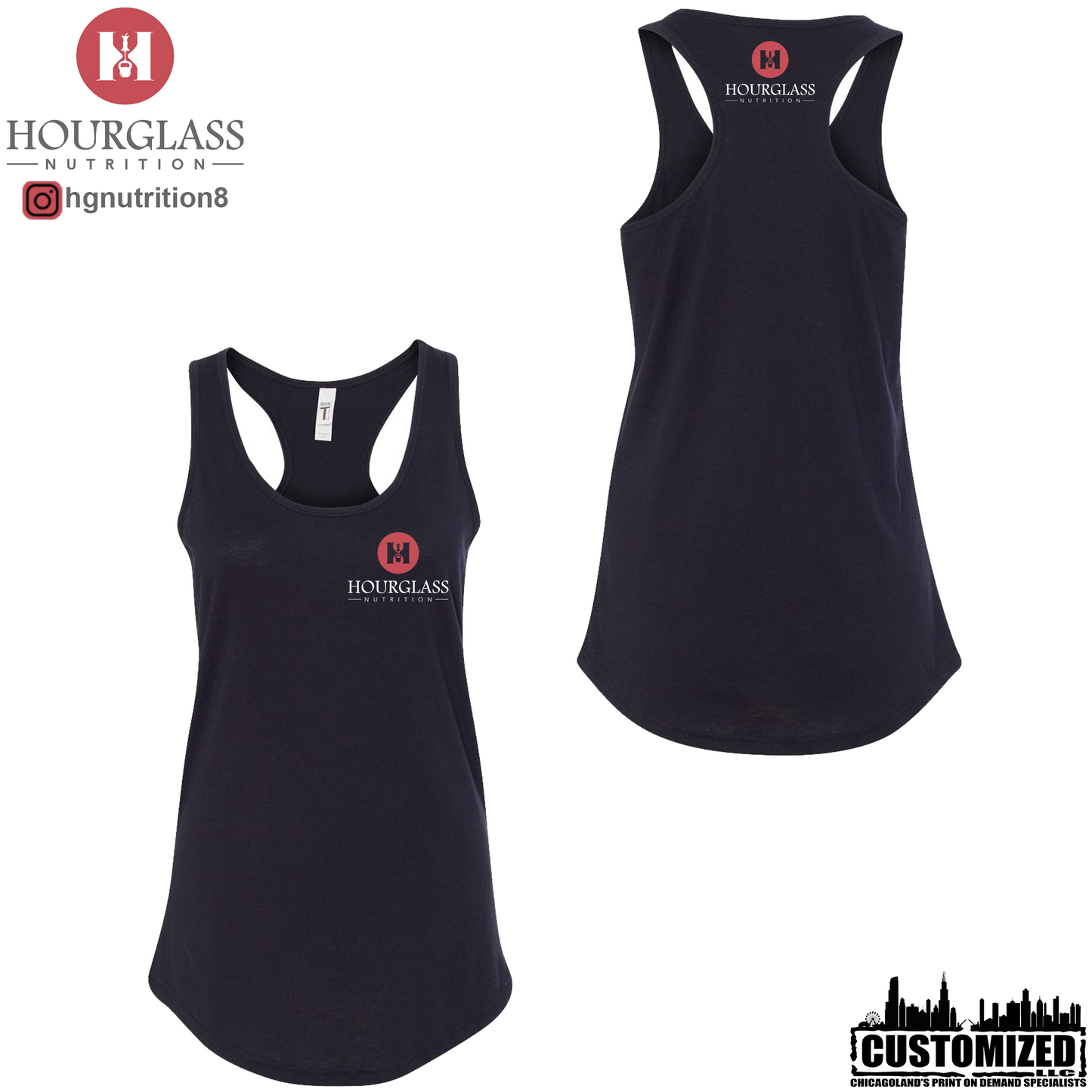 Hourglass Nutrition Women's Racerback Tank "OG" Style1 - Black
