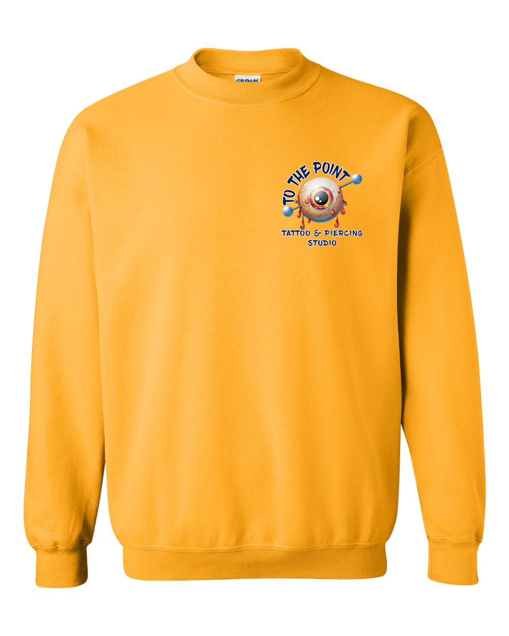 To The Point Piercing Studio Crewneck Sweatshirt - Gold
