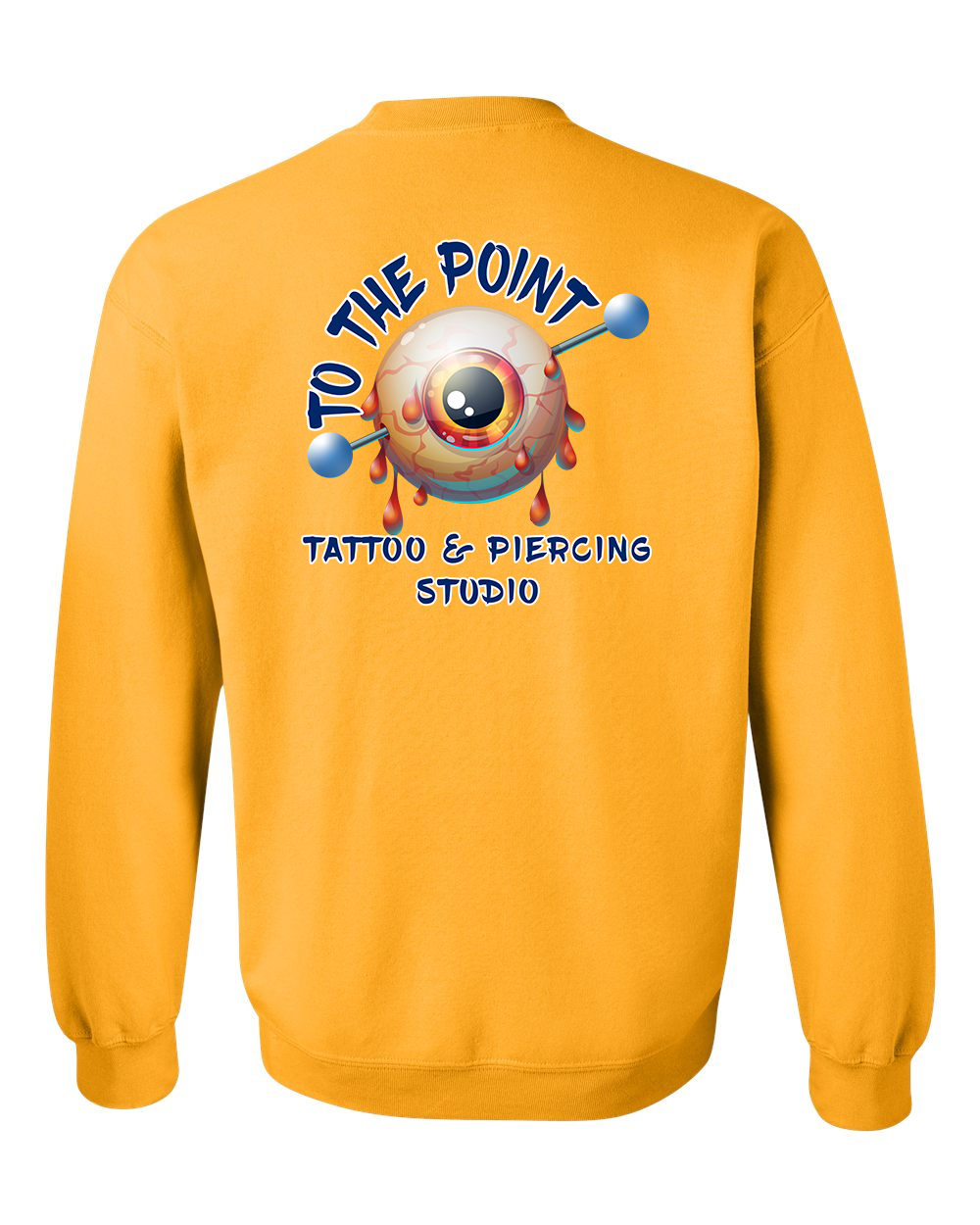 To The Point Piercing Studio Crewneck Sweatshirt - Gold