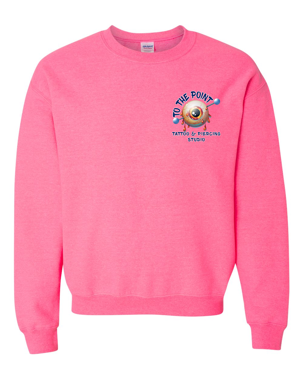 To The Point Piercing Studio Crewneck Sweatshirt - Pink