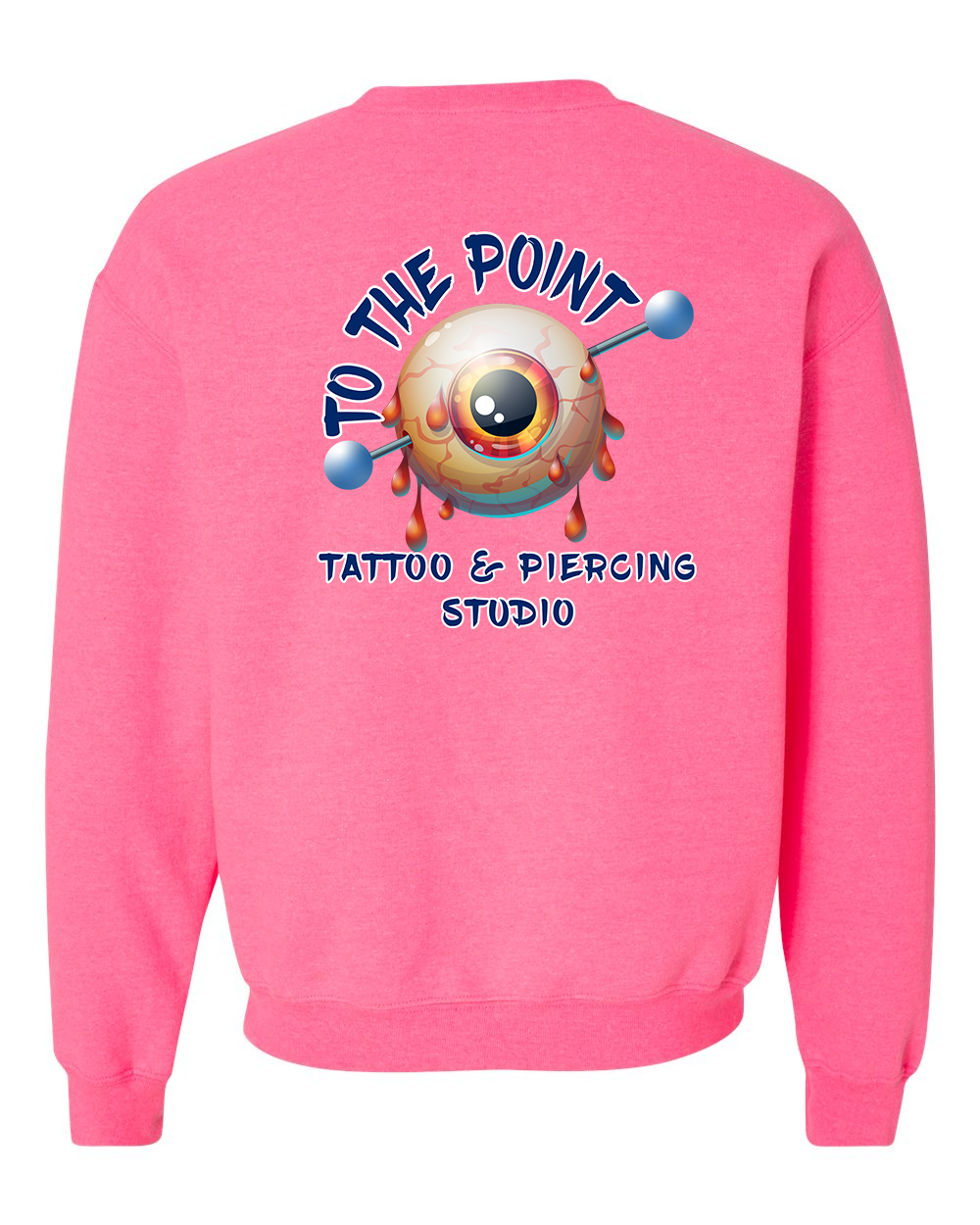 To The Point Piercing Studio Crewneck Sweatshirt - Pink