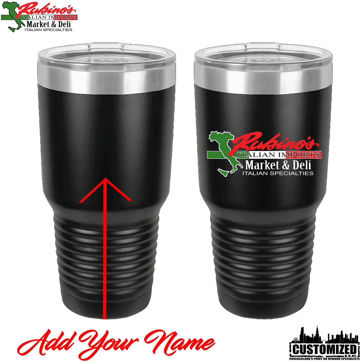 Rubino's "Classic" 30oz. Stainless Steel Tumbler - 4 Color Options