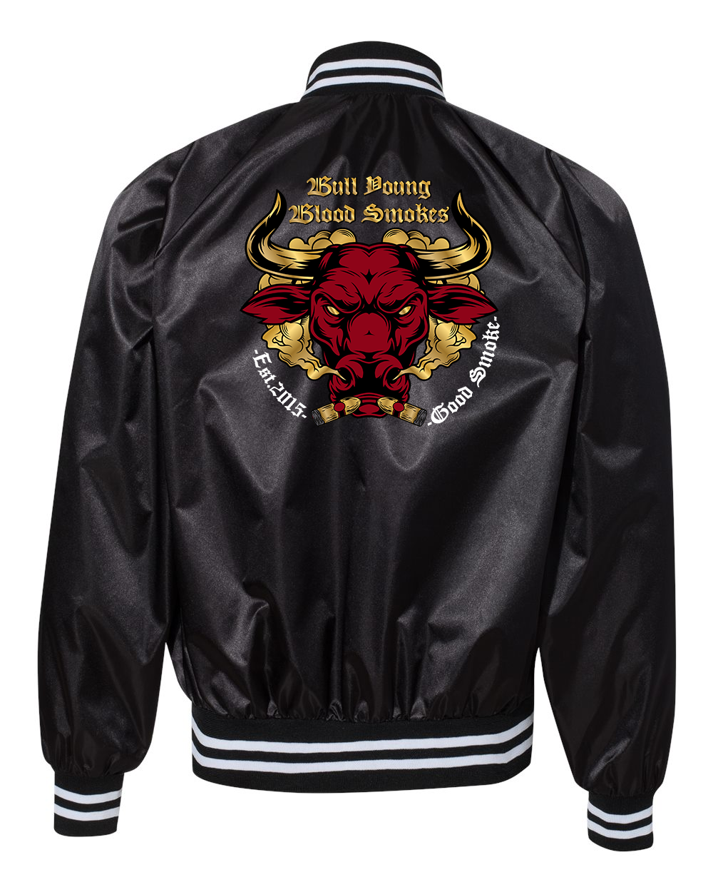 Bull Young Satin Baseball Jacket - Black