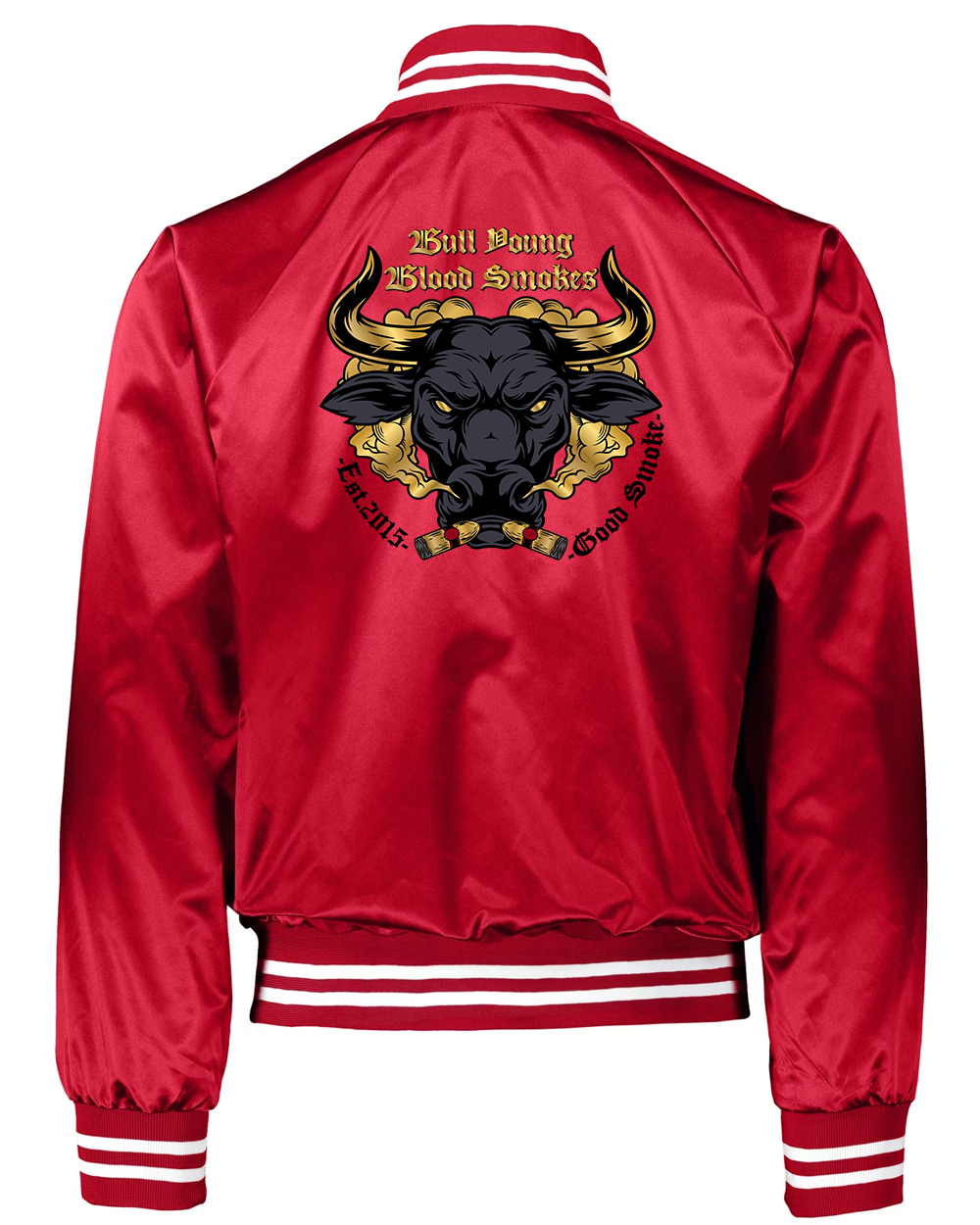 Bull Young Satin Baseball Jacket - Red