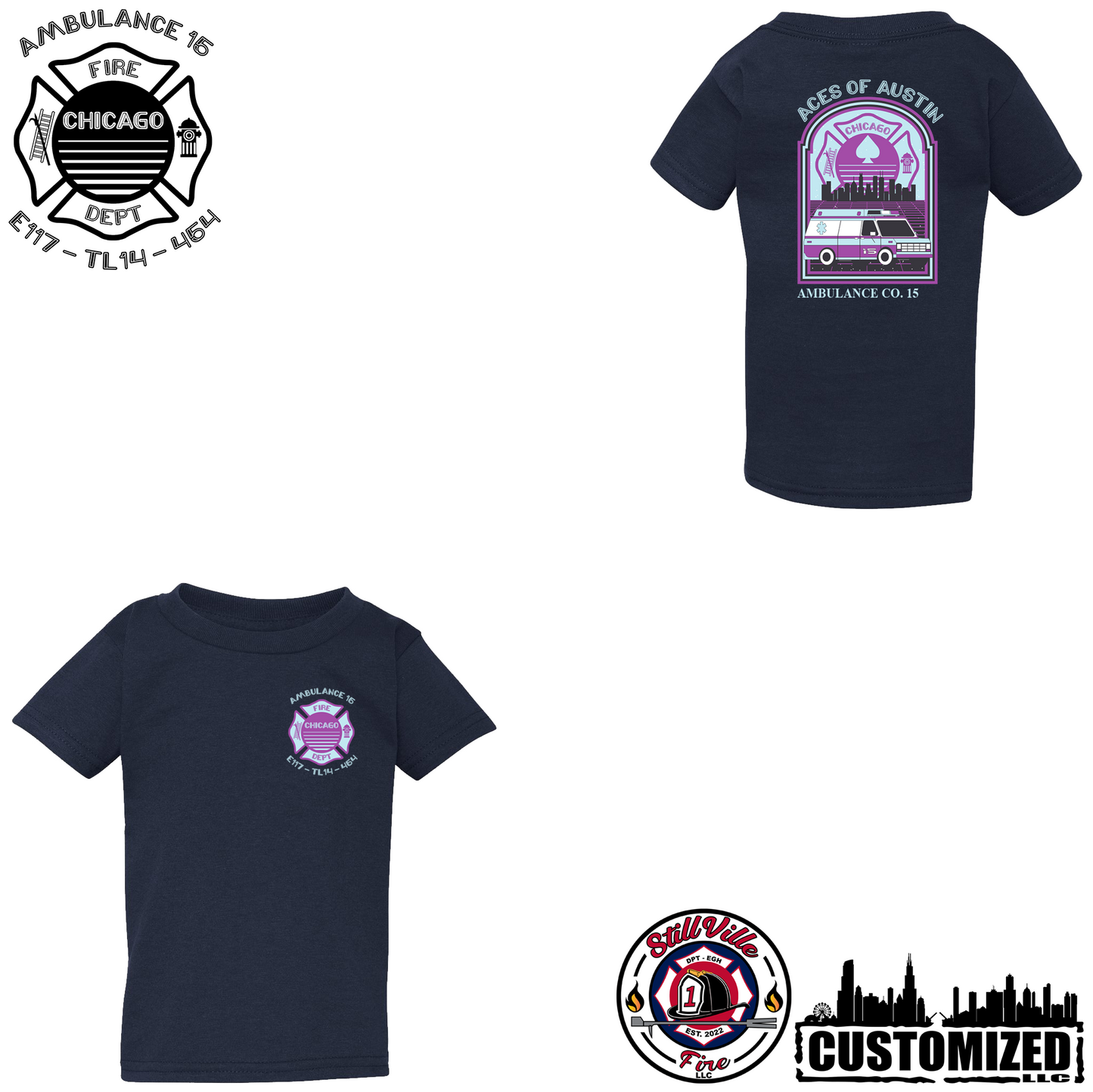 CFD Ambo Co. 15 "Summer Vibes" Gildan Toddler shirt - Navy