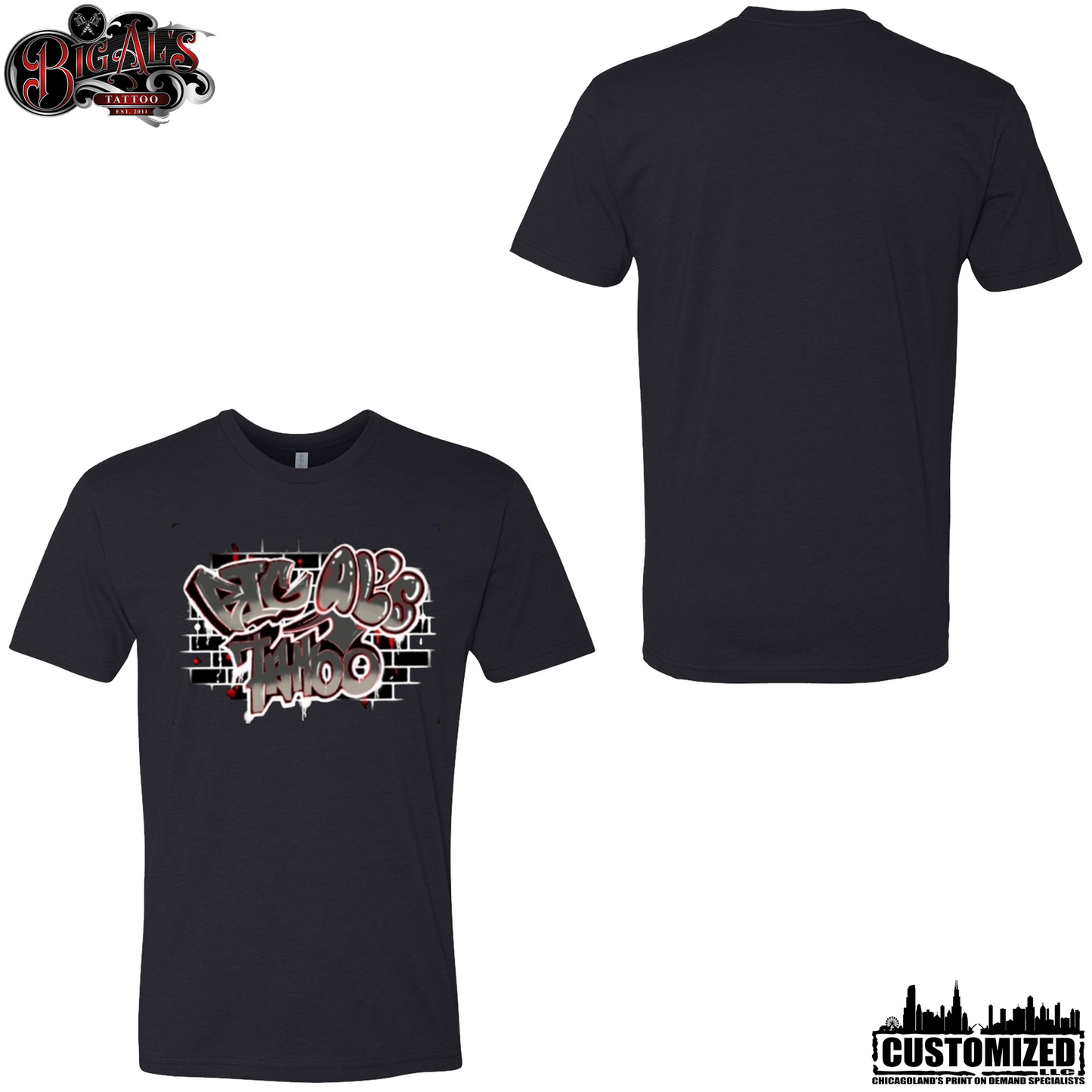 Big Al's Tattoo "Spray" Short Sleeve Shirt - Black