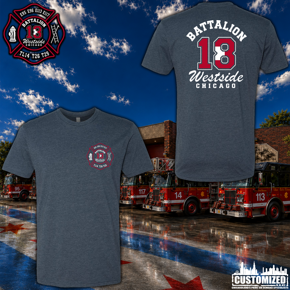 CFD Batt 18 Next Level Unisex Short Sleeve - Midnight Navy