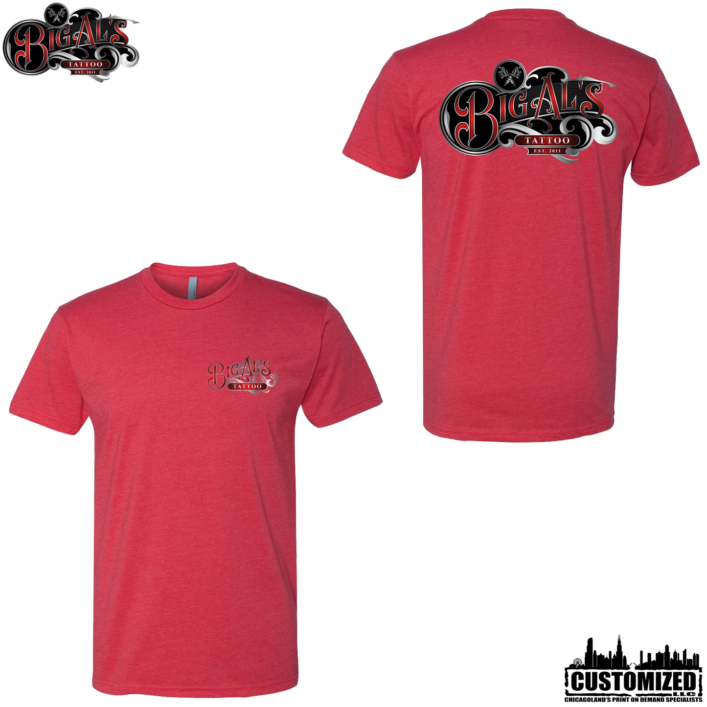 Big Al's Tattoo "Logo" Short Sleeve Shirt - Red