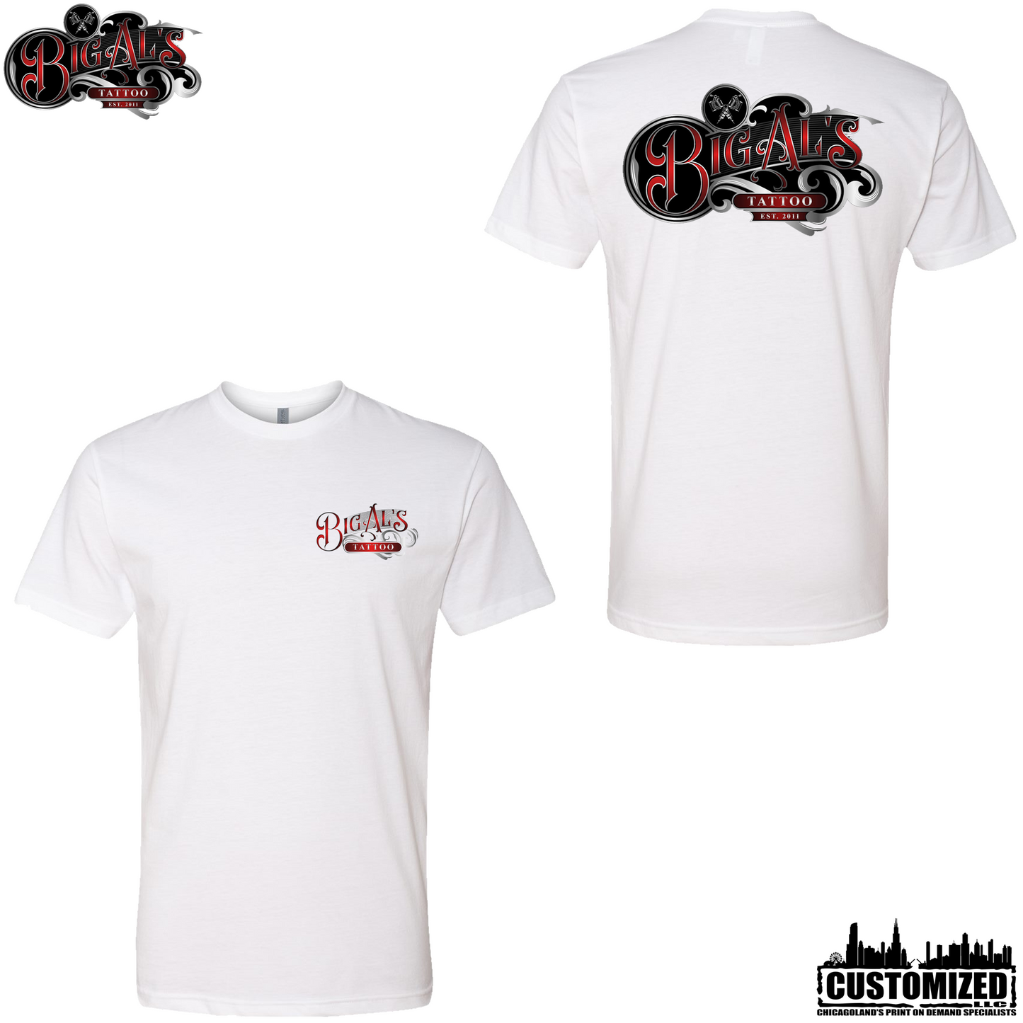Big Al's Tattoo "Logo" Short Sleeve Shirt - White