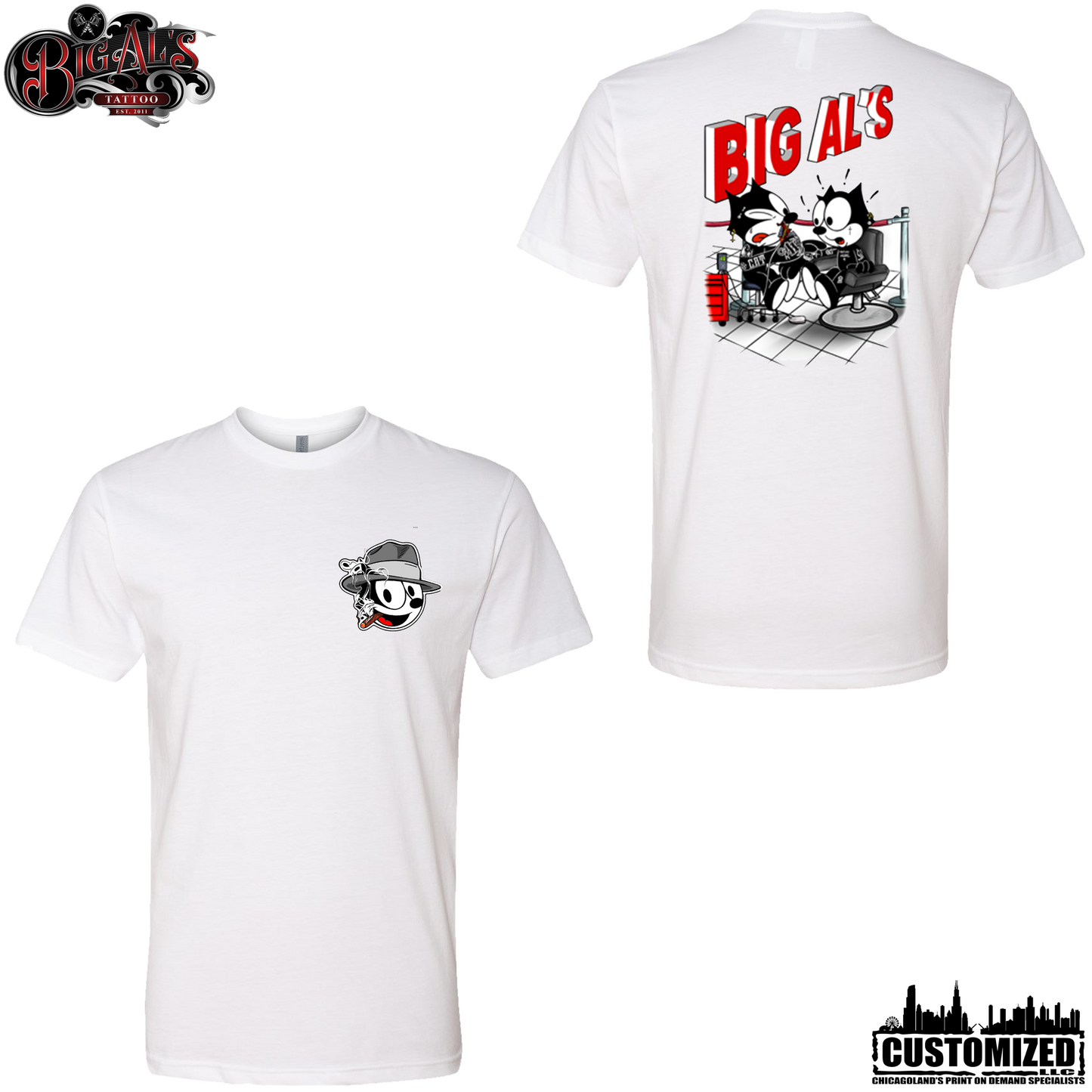 Big Al's Tattoo "Neek" Short Sleeve Shirt - White