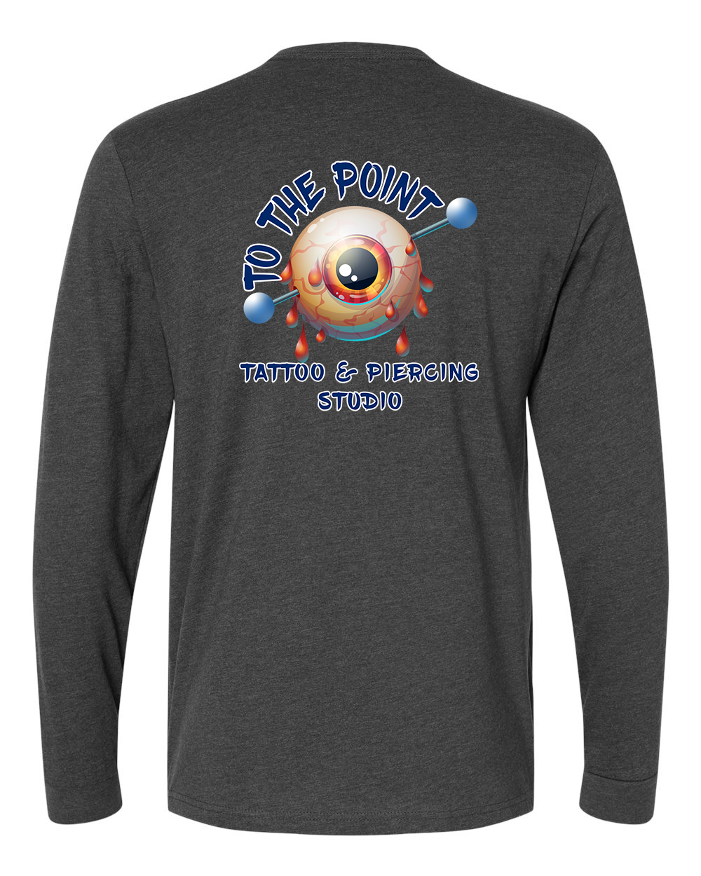To The Point Piercing Studio Long Sleeve shirt - Charcoal