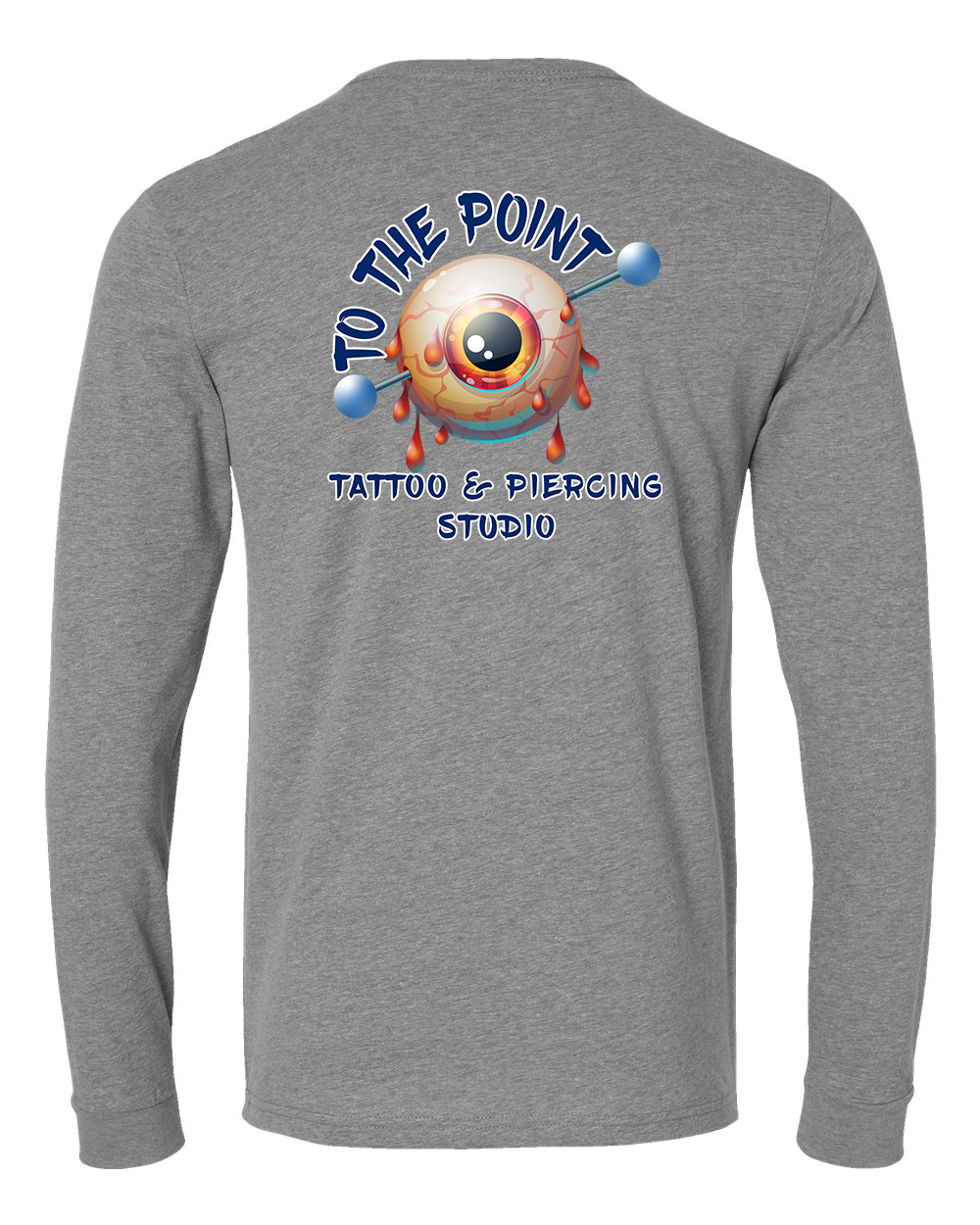 To The Point Piercing Studio Long Sleeve shirt - Dark Heather Grey