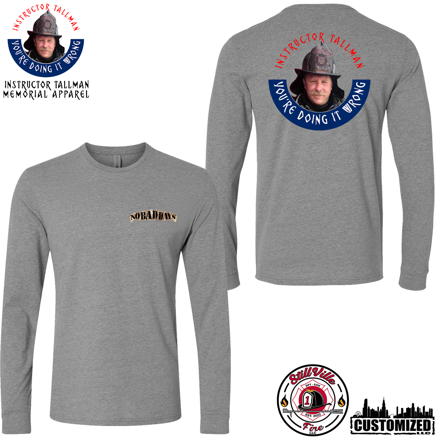 Instructor Tallman Memorial Long Sleeve Shirt - Dark Heather Grey