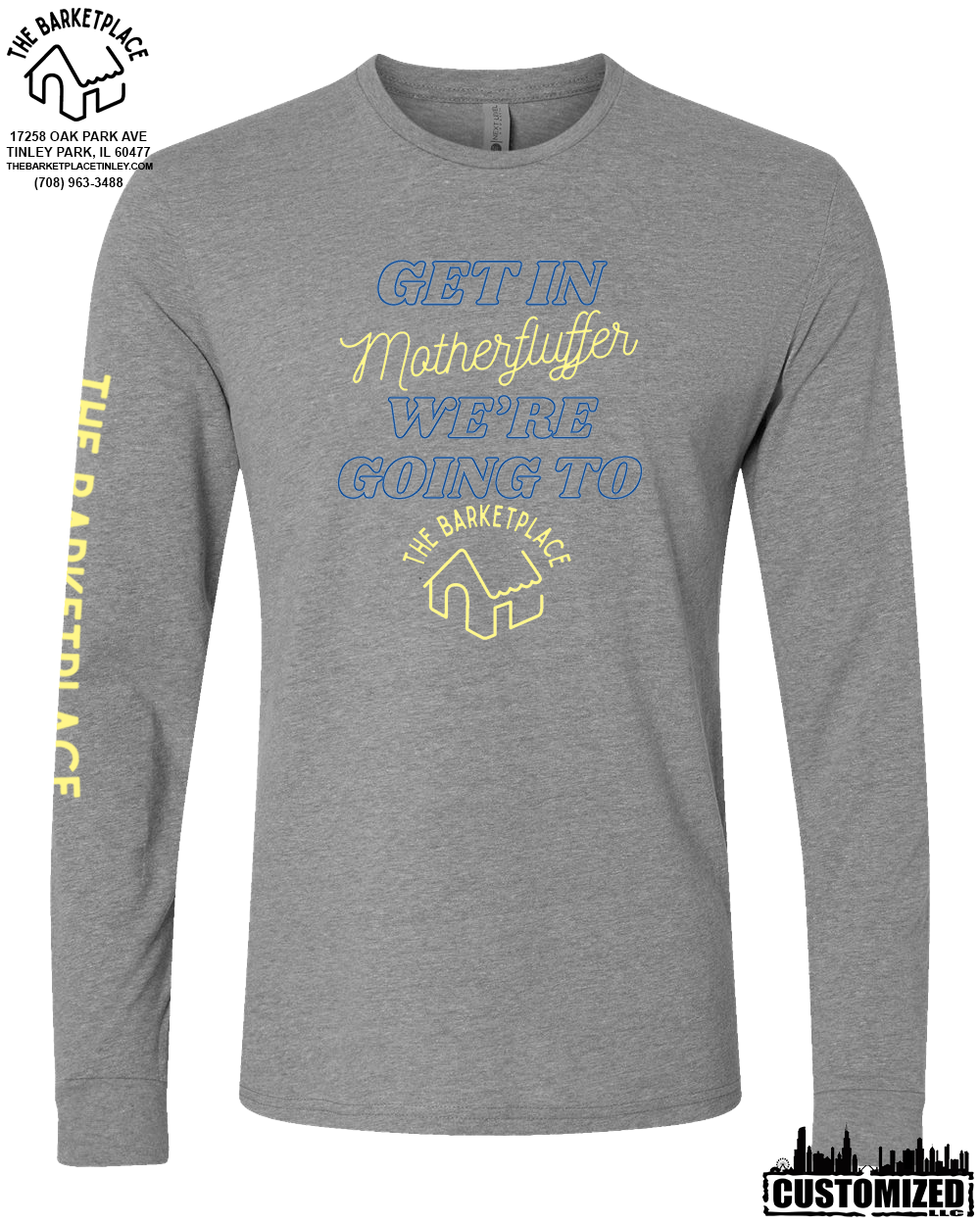 "Get in Motherfluffer..." Long Sleeve - Dark Heather Grey