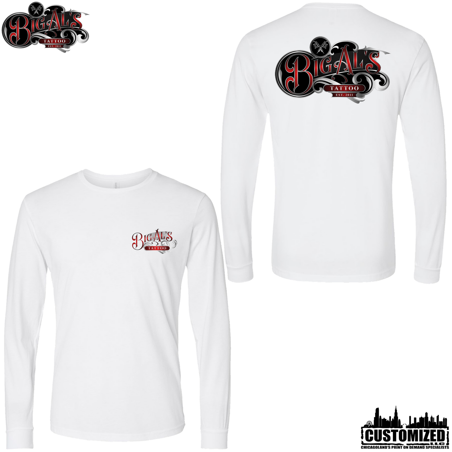 Big Al's Tattoo "Logo" Long sleeve - White