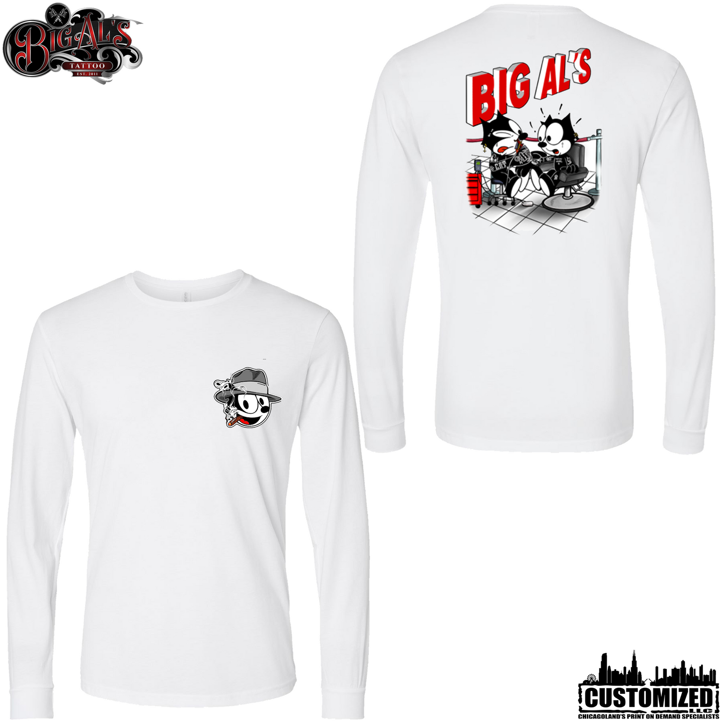 Big Al's Tattoo "Neek" Long sleeve - White