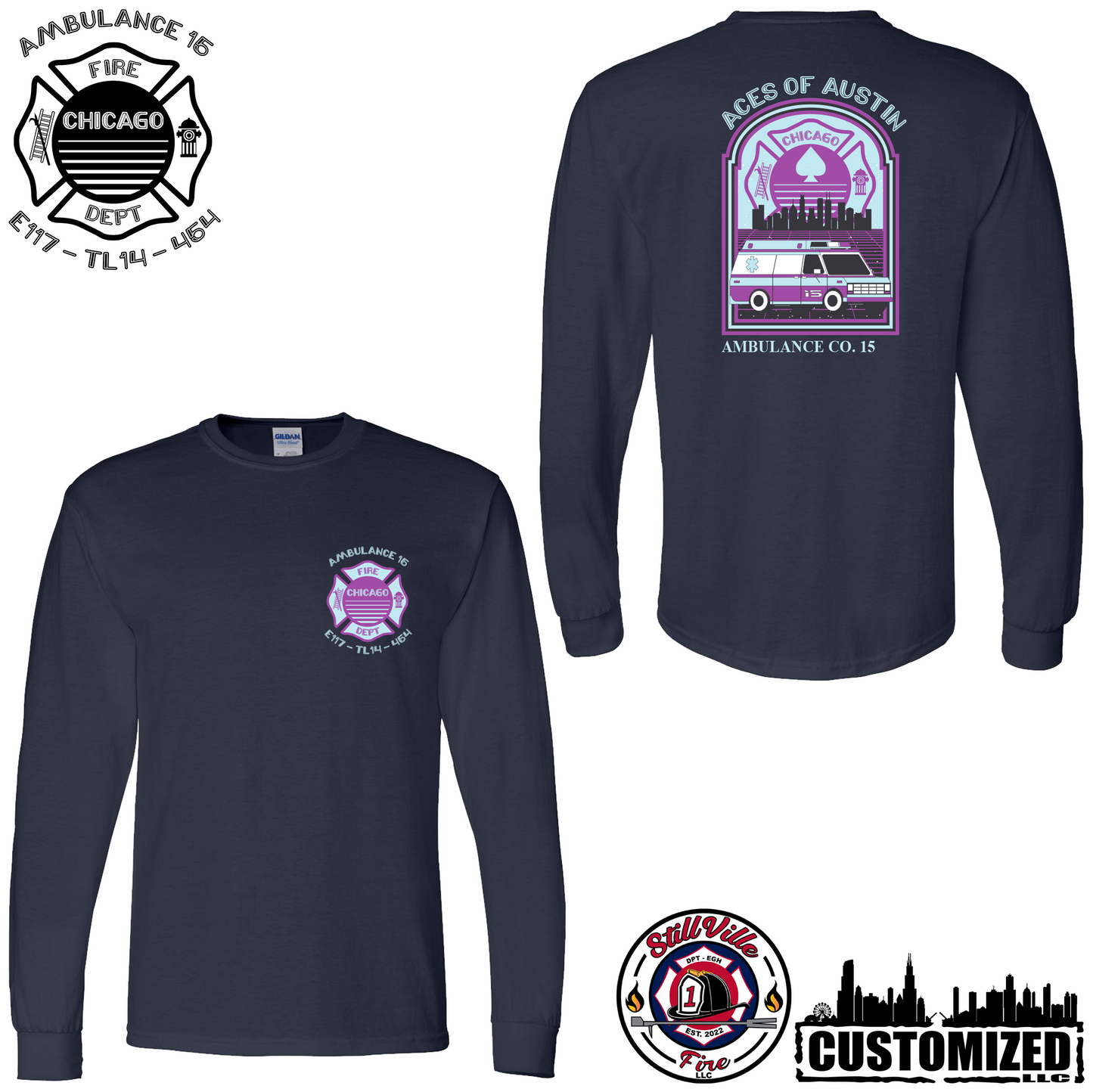 CFD Ambo Co. 15 "Summer Vibes" Gildan Long sleeve shirt - Navy