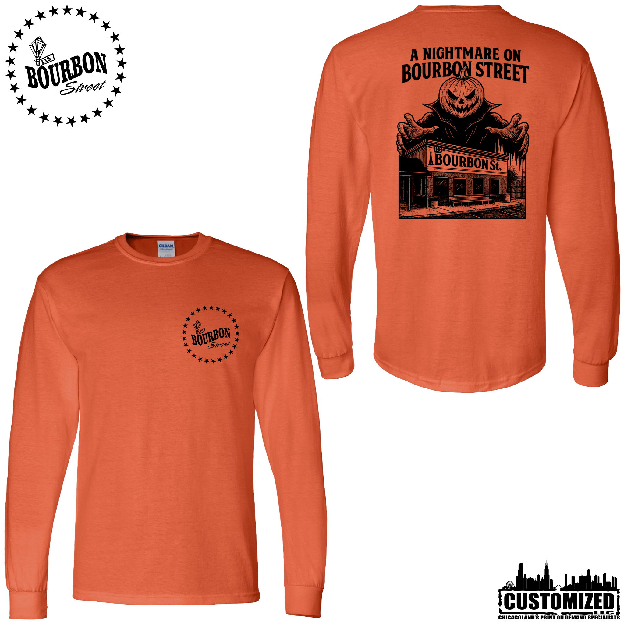 115th Bourbon Street H2025 Unisex Long Sleeve - Orange