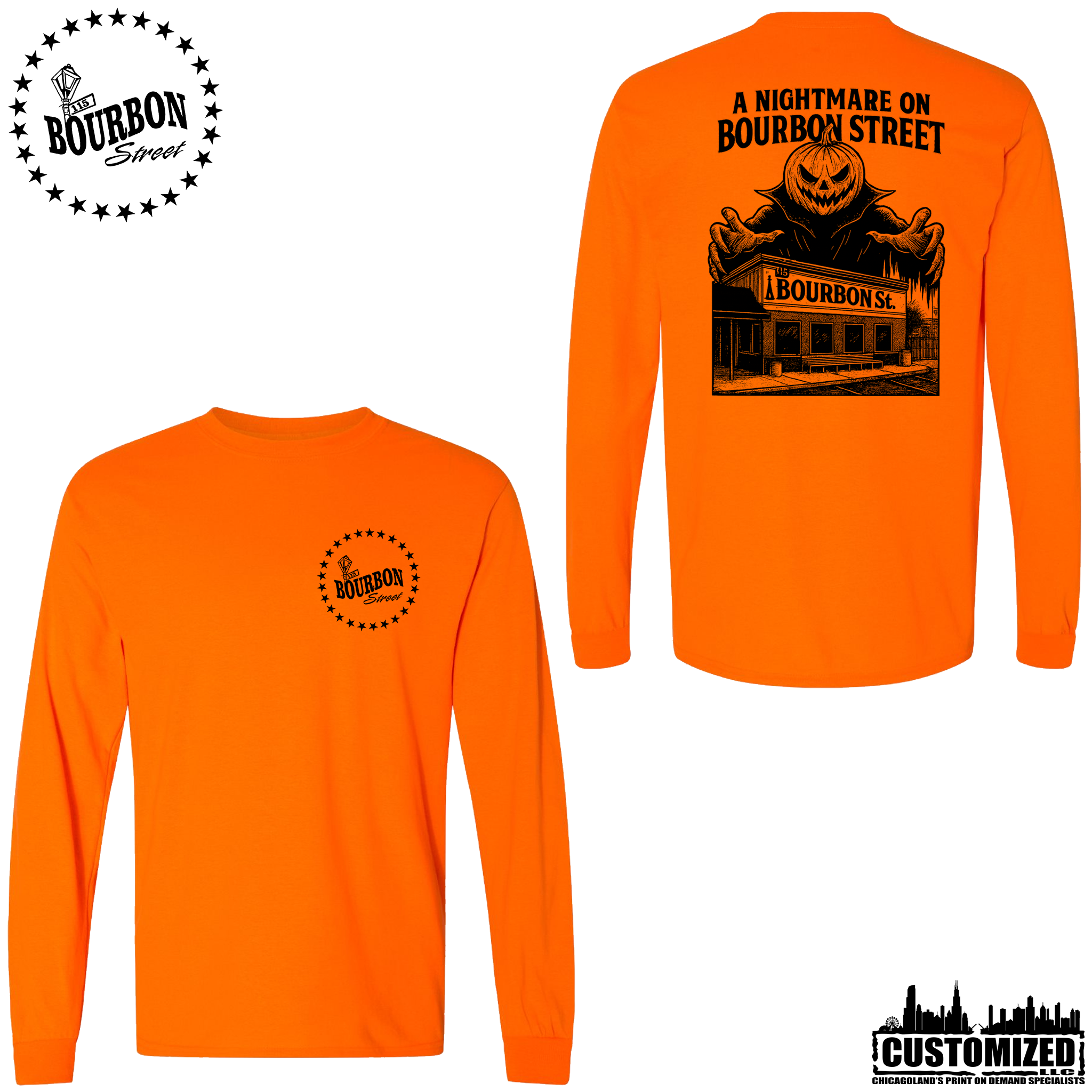 115th Bourbon Street H2025 Unisex Long Sleeve - Safety Orange