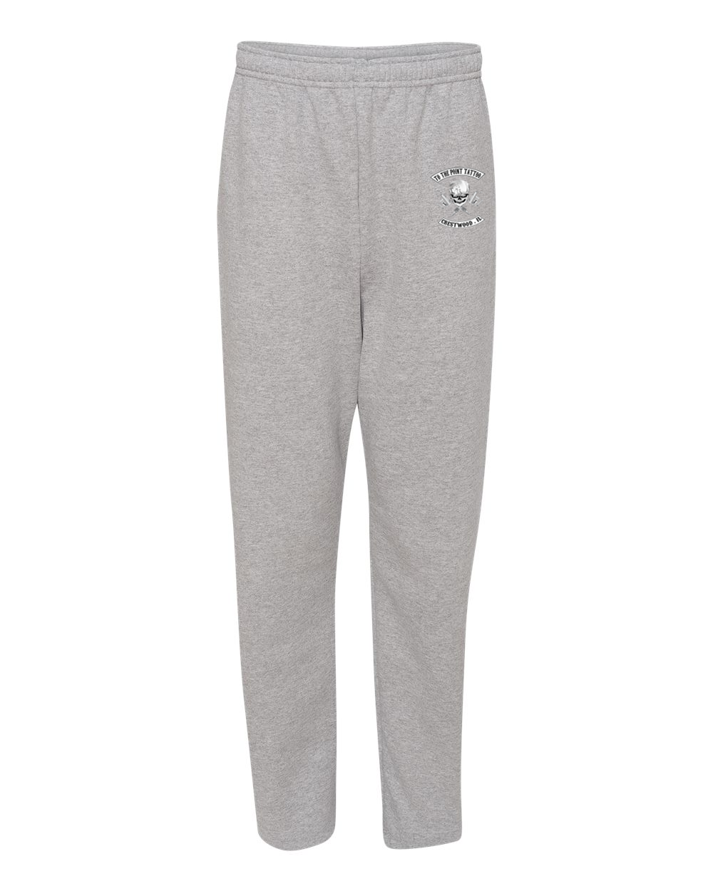 To The Point Tattoo "OG" Open-Bottom Sweatpants with Pockets - Athletic Heather