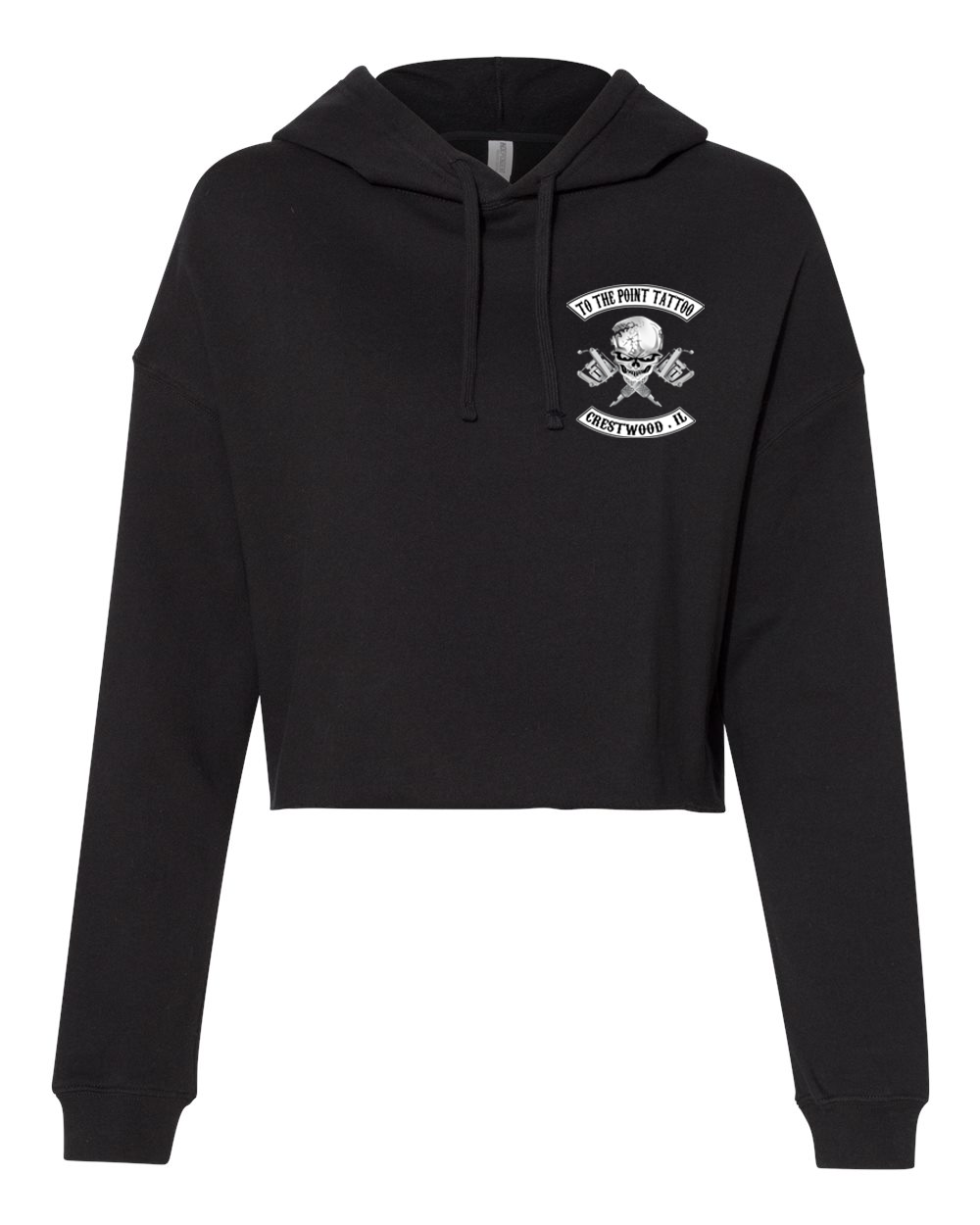To The Point Tattoo "OG" Women's Crop Hoodie Style1 - Black
