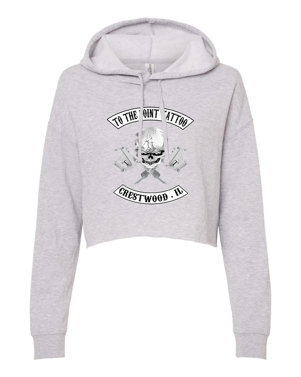 To The Point Tattoo "OG" Women's Crop Hoodie Style2 - Grey Heather
