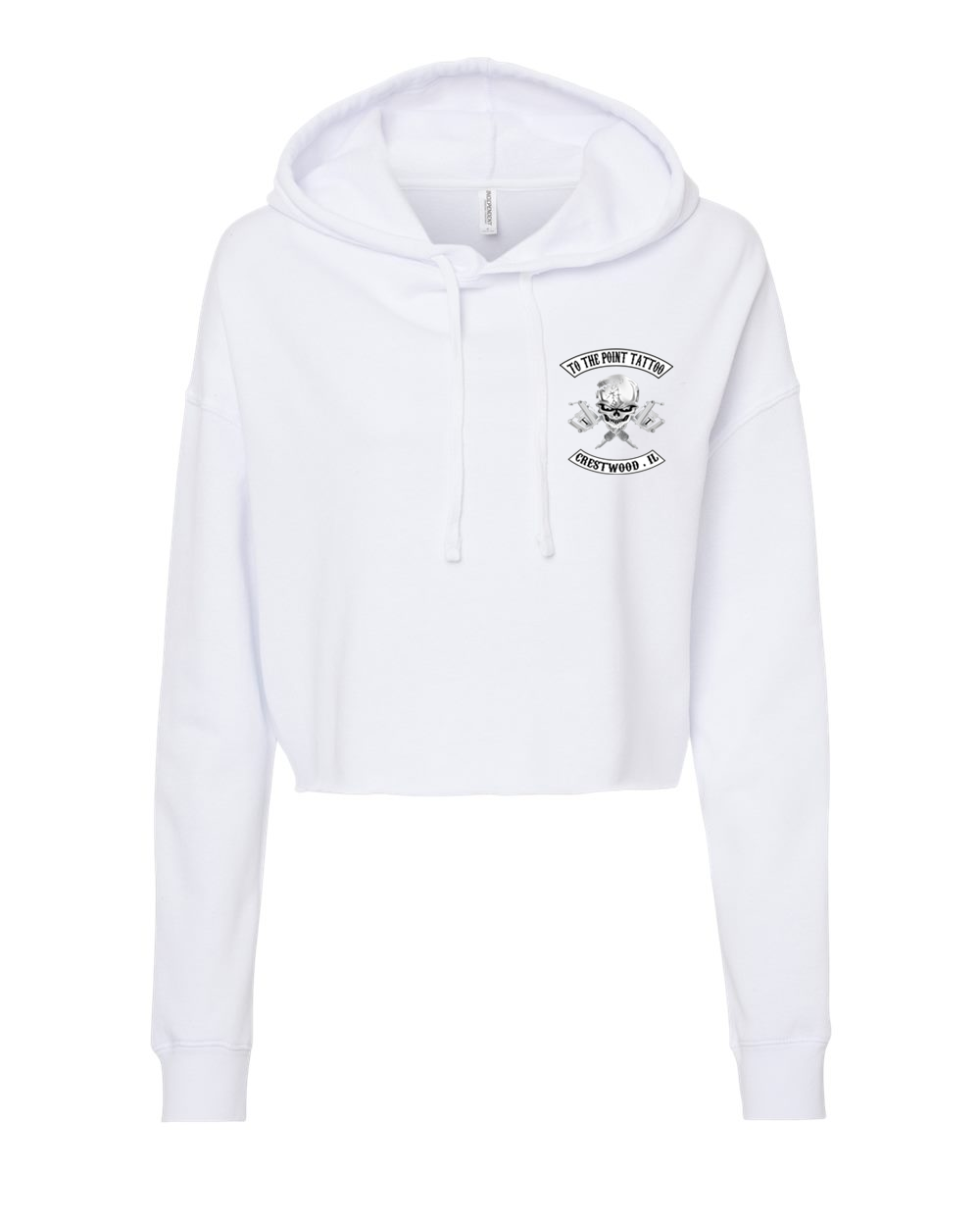 To The Point Tattoo "OG" Women's Crop Hoodie Style1 - White