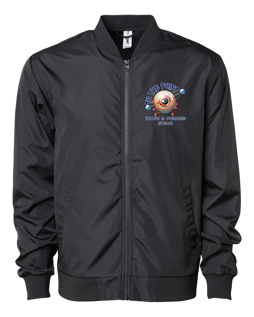 To The Point Piercing Studio Lightweight Bomber Jacket - Black