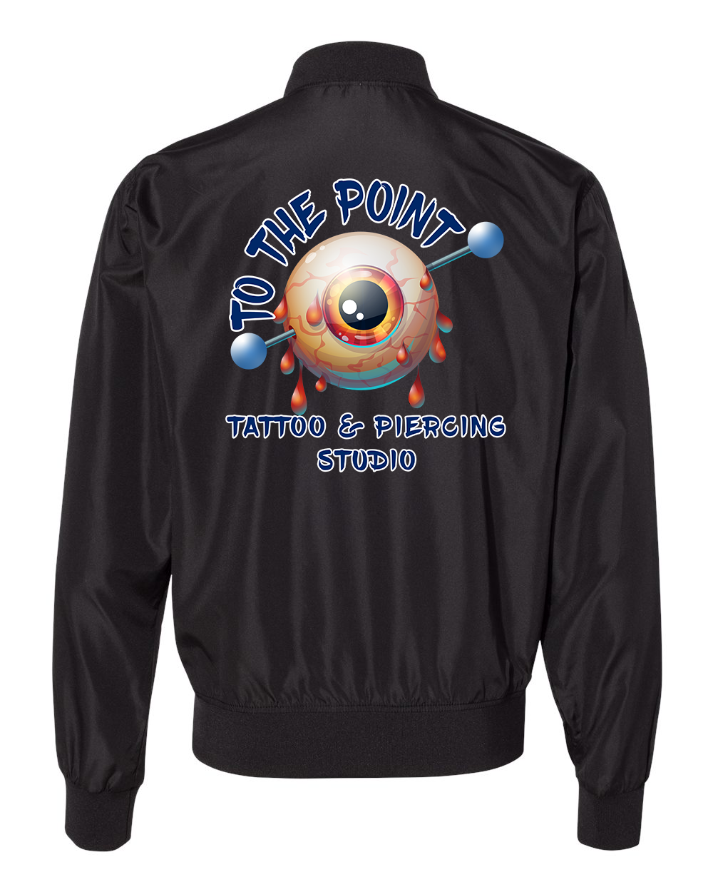 To The Point Piercing Studio Lightweight Bomber Jacket - Black