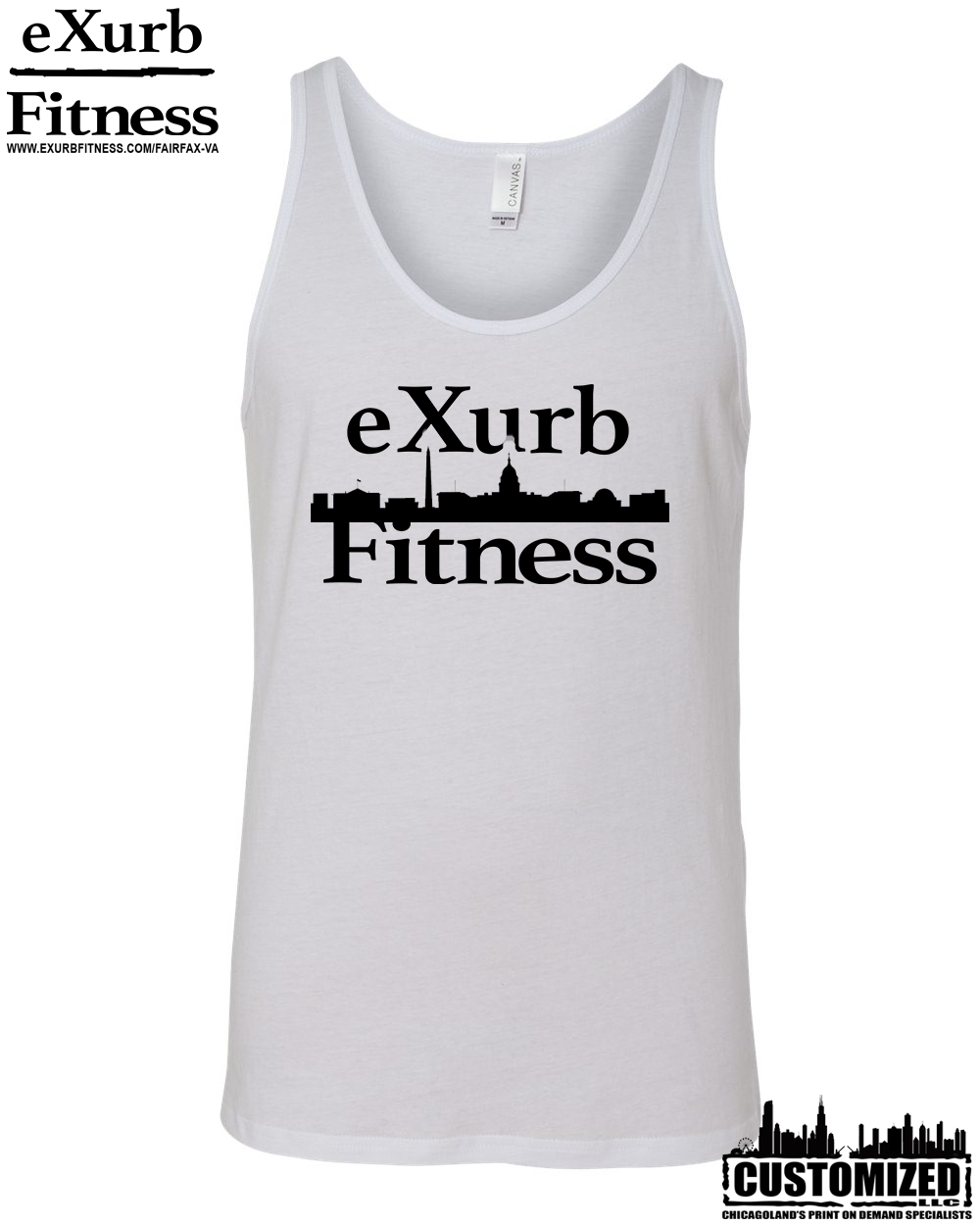 Exurb Fitness "DC Skyline" Jersey Tank - White