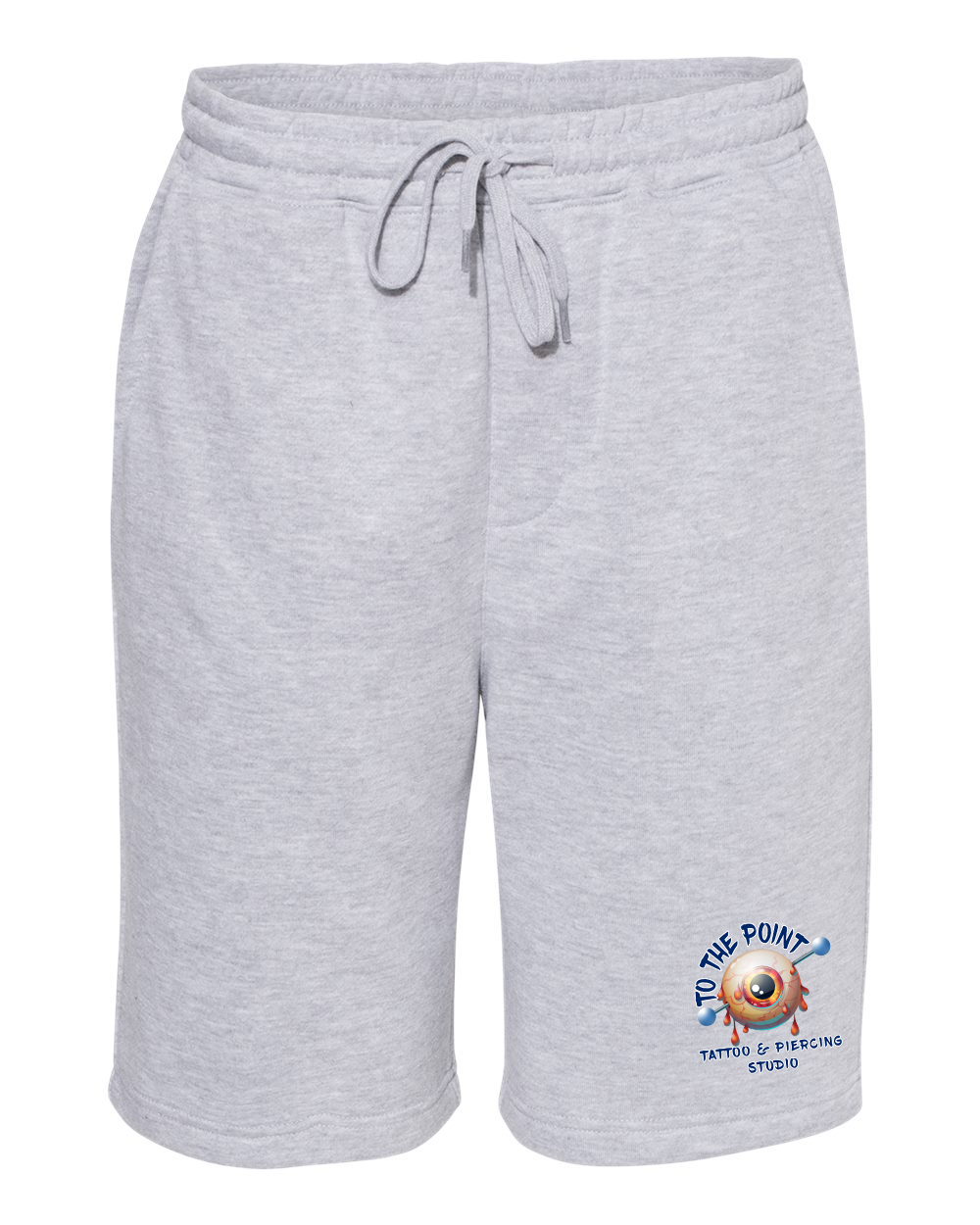 To The Point Piercing Studio Midweight Fleece Shorts w/Pockets - Grey Heather