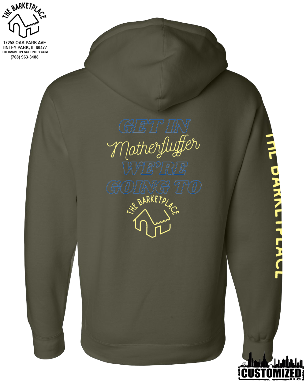 "Get in Motherfluffer..." Heavyweight Hoodie - Army