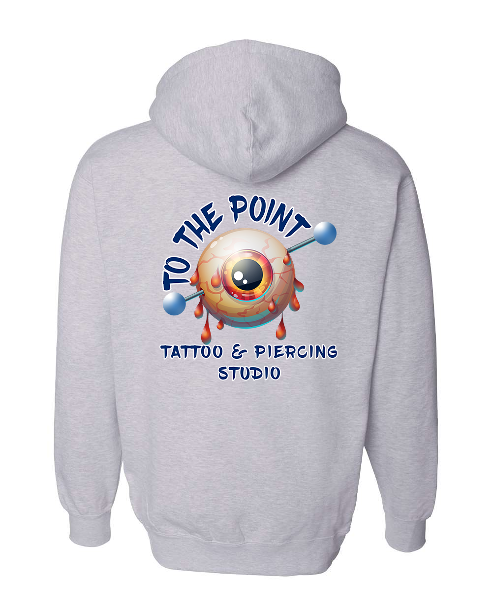 To The Point Piercing Studio Heavyweight Hoodie - Grey Heather