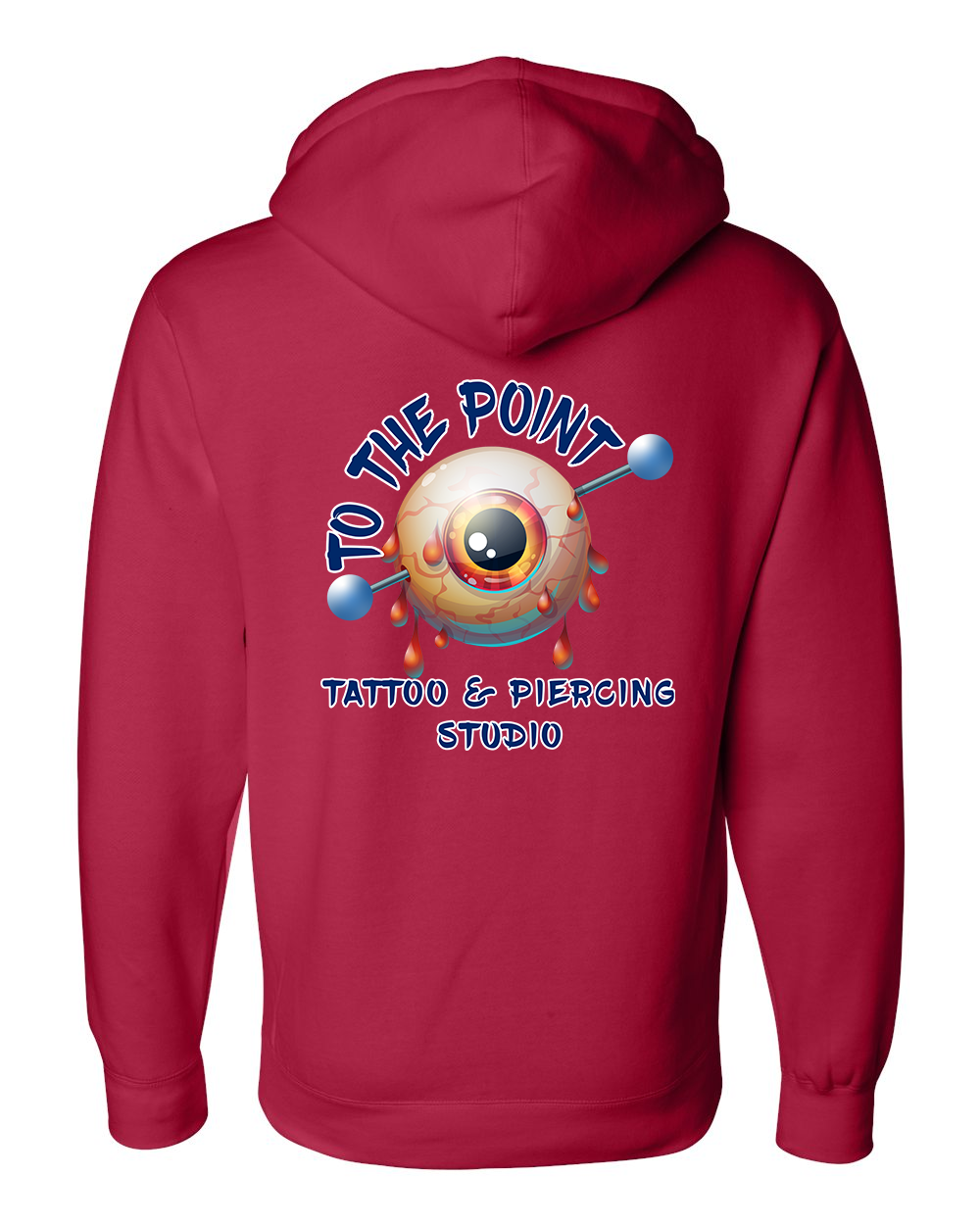 To The Point Piercing Studio Heavyweight Hoodie - Red