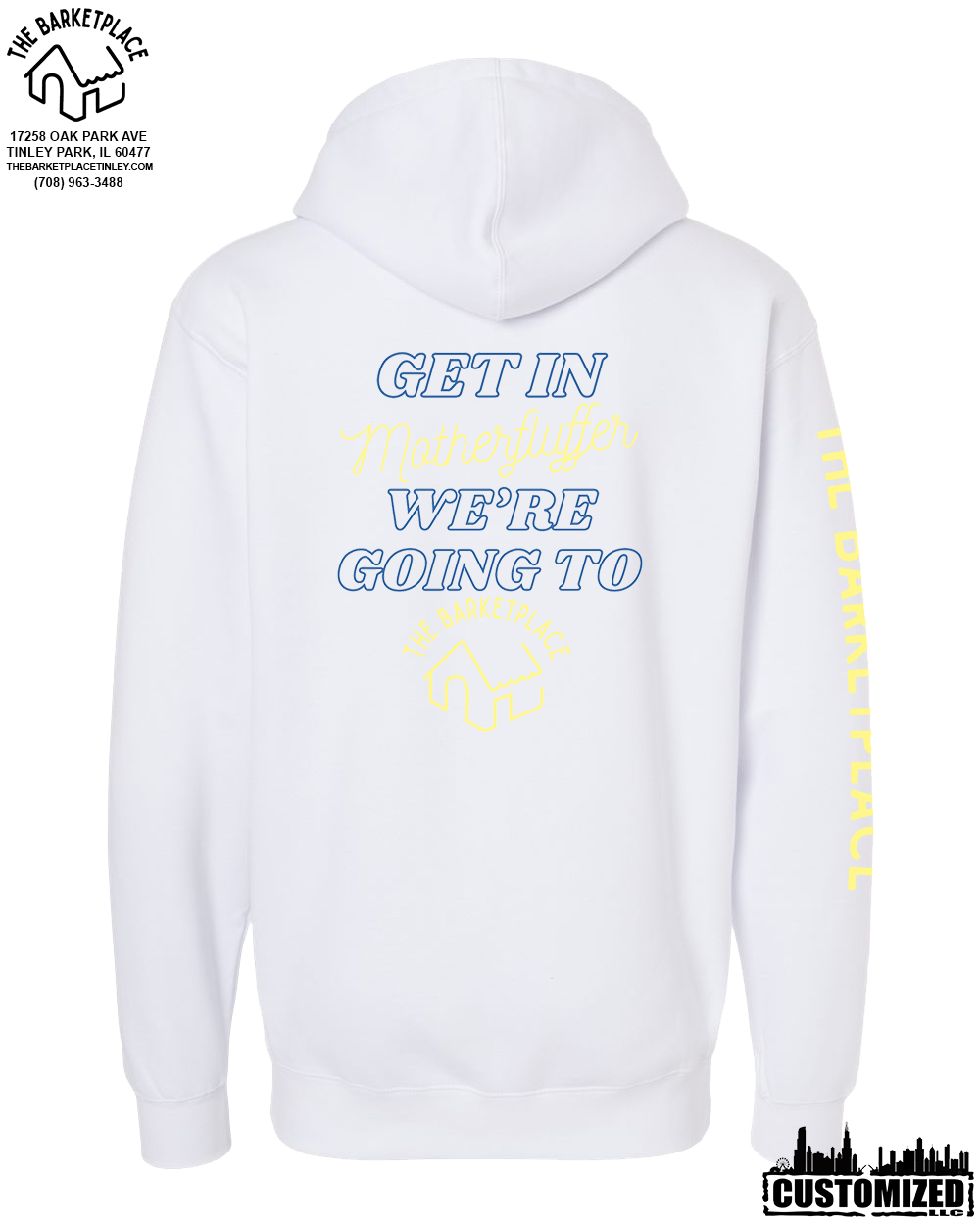 "Get in Motherfluffer..." Heavyweight Hoodie - White
