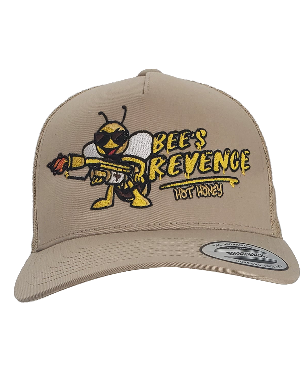 Bee's Revenge "OG" Hot Honey Embroidered Trucker hat - Khaki