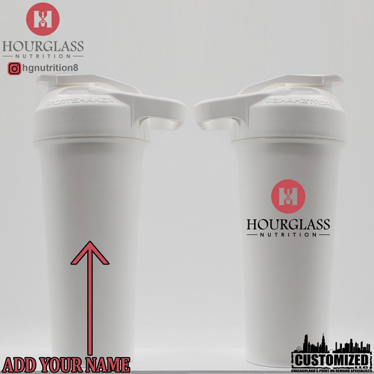 New Hourglass Nutrition Shaker - White