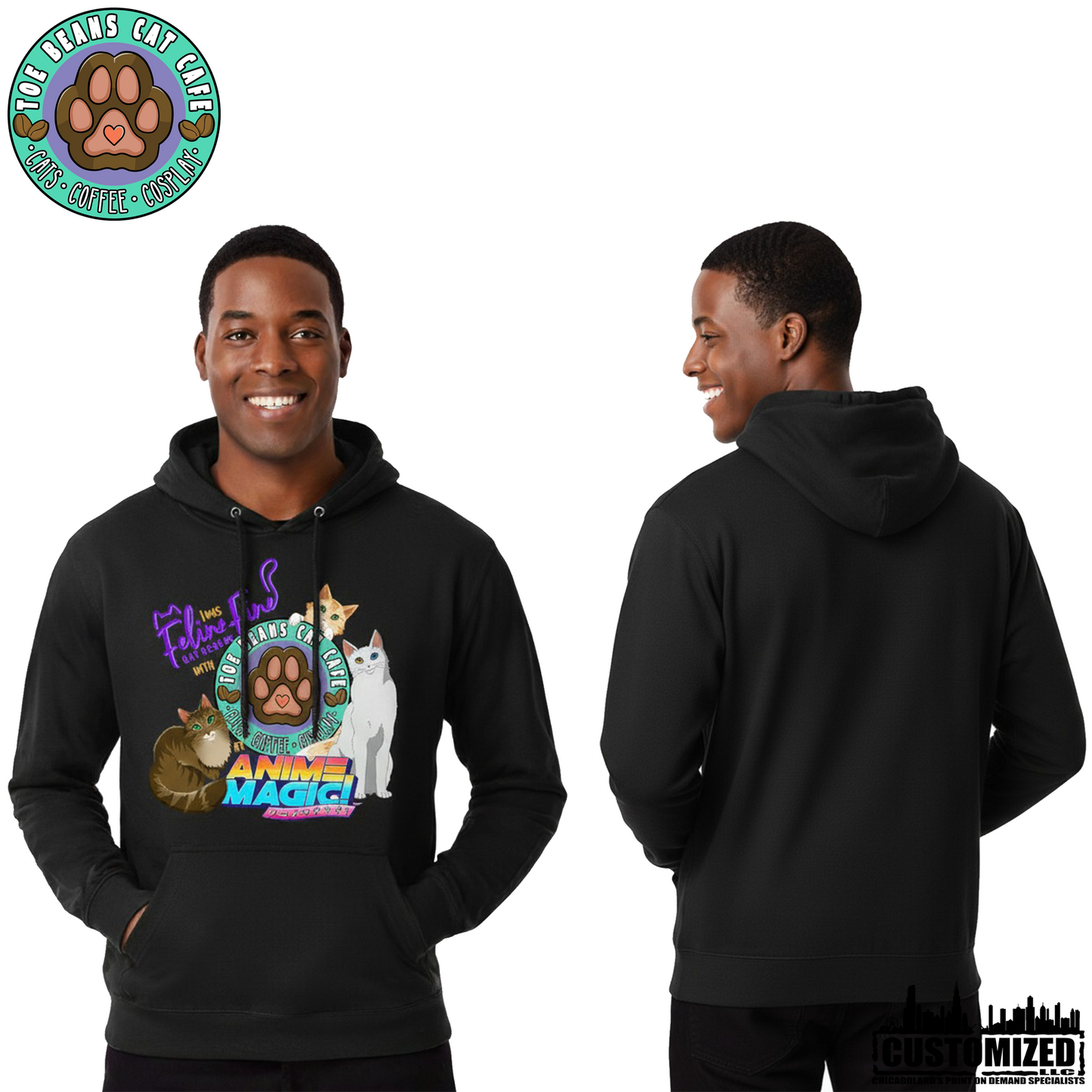 Anime Magic Midweight Hoodie - Black