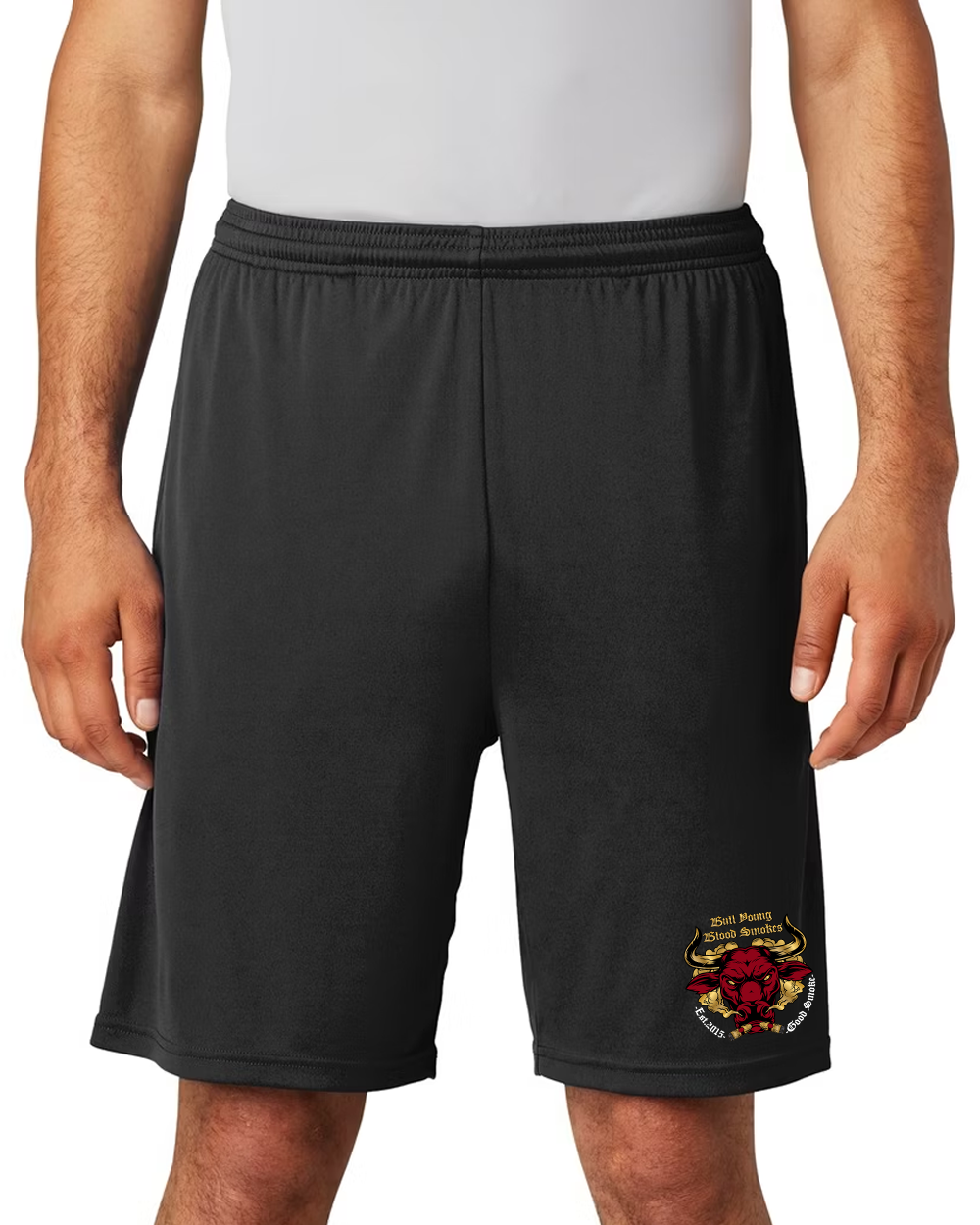 Bull Young Polyester Shorts w/Pockets - Black