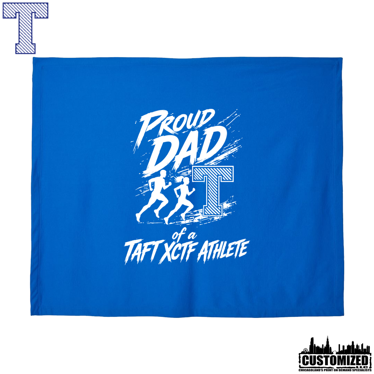 Taft Cross Country Proud Dad Stadium Blanket - Royal
