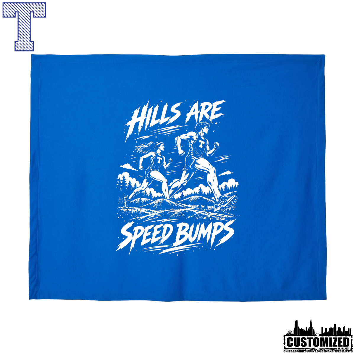 Taft Cross Country Hills Are Speed Bumps Stadium Blanket - Royal