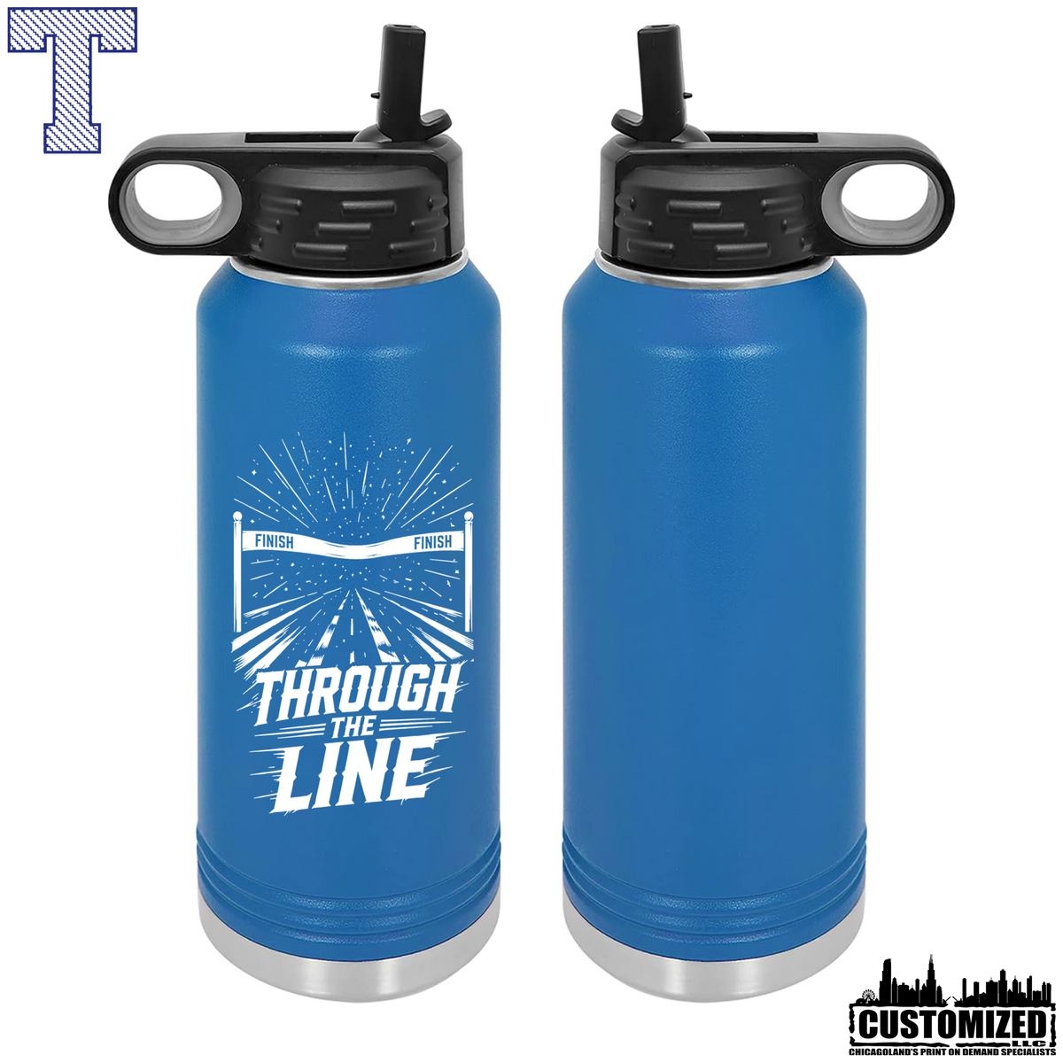 Taft Cross Country Through the Line 32oz Stainless Steel Water Bottle - Royal