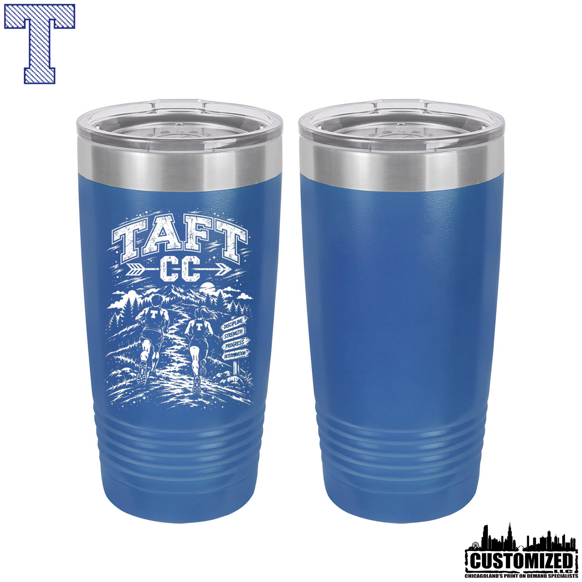 Taft Cross Country Uphill Battle 20oz Stainless Steel Tumbler - Royal