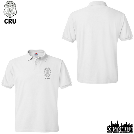 MCPD CRU Embroidered Polo "Style1" - White