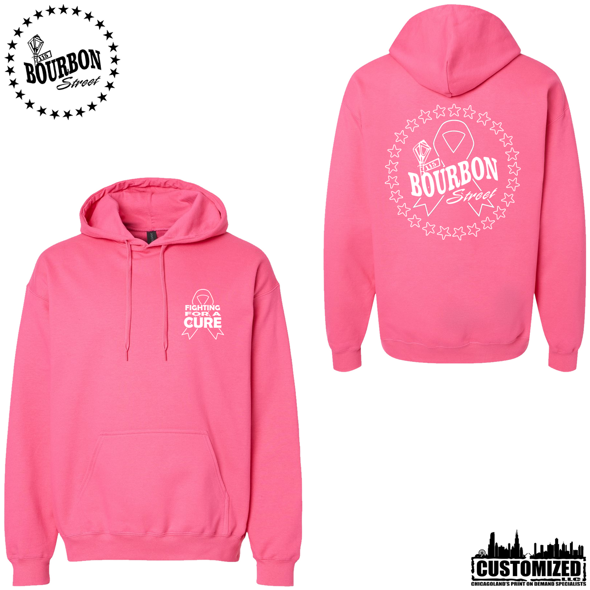 115 Bourbon Street Fighting For A Cure Hoodie - Pink Lemonade