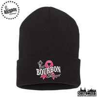 115 Bourbon Street Fighting For A Cure 12" Cuffed Beanie - Black
