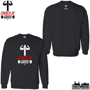 Church of Gains "OG" Style2 Crewneck Sweatshirt - Black (5 Print Options)