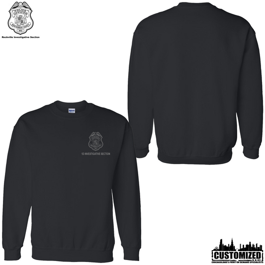 MCPD 1DIS Embroidered Crewneck Sweatshirt - Black