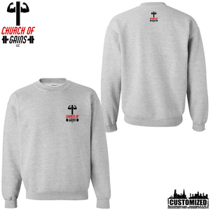 Church of Gains "OG" Style1 Crewneck Sweatshirt - Sport Grey (5 Print Options)