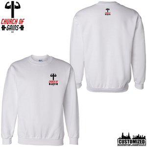 Church of Gains "OG" Style1 Crewneck Sweatshirt - White (5 Print Options)